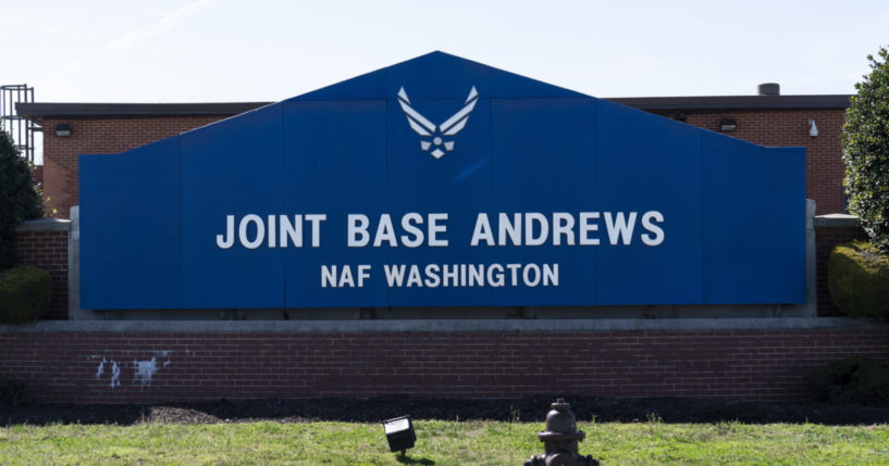 the sign for Joint Base Andrews