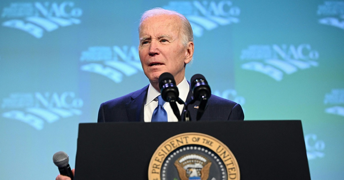 President Joe Biden, pictured speaking to the National Association of Counties at the Washington Hilton Hotel on Tuesday.