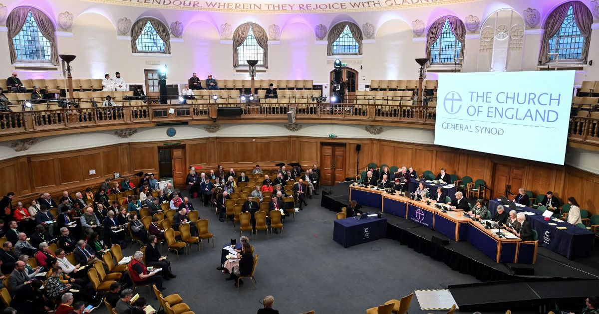 Members of the church attend the Church of England Synod, at Church House, in London, on February 7, 2023.