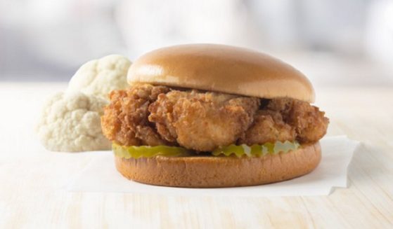 A picture of the Chic-fil-A cauliflower sandwich.