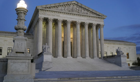 The Supreme Court building is pictured in Washington, D.C., at dusk on Nov. 16, 2022.