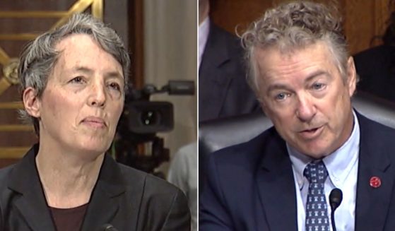 Republican Sen. Rand Paul of Kentucky questions Sarah Szanton, dean of the Johns Hopkins School of Nursing, during the Senate Health, Education, Labor and Pensions Committee's hearing on "Examining Health Care Workforce Shortages" on Thursday.