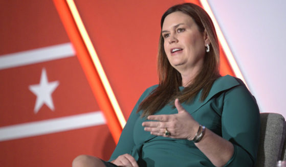 Then-Arkansas Governor-elect Sarah Huckabee Sanders answering questions during a panel discussion