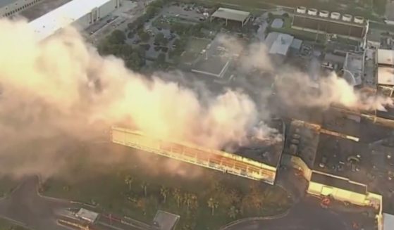 A fire broke out on Sunday at the Covanta Energy plant in Doral, Florida.