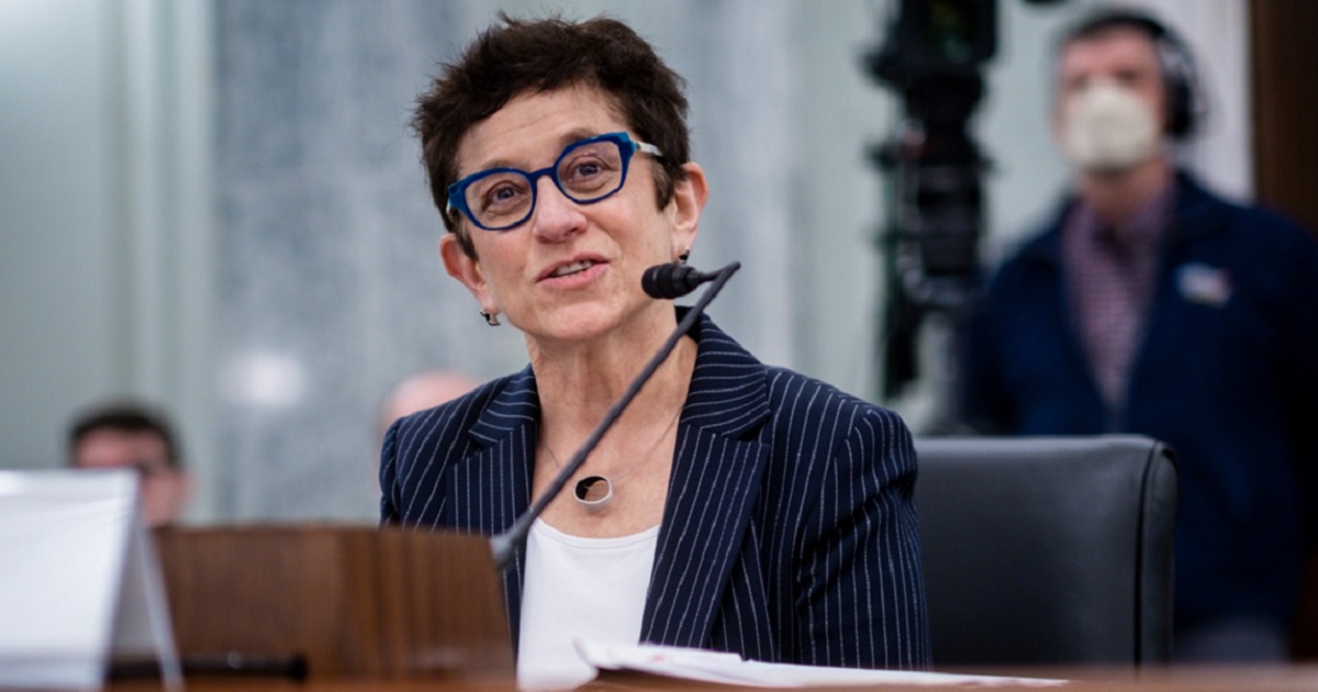 Federal Communications Commission nominee Gigi Sohn answers a question during a hearing last week before the Senate Commerce Committee.