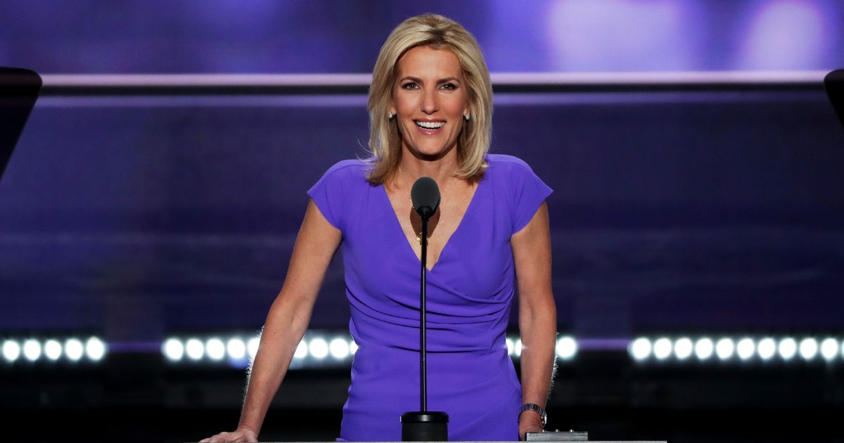 Political talk radio host Laura Ingraham delivers a speech on the third day of the Republican National Convention on July 20, 2016, at the Quicken Loans Arena in Cleveland.