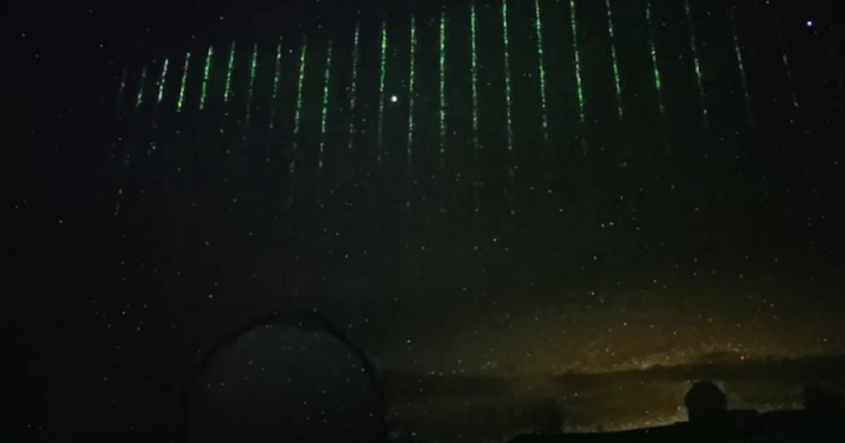 Laser lights lit up the sky over Hawaii Jan. 28. Astronomers now say a Chinese satellite is likely responsible.
