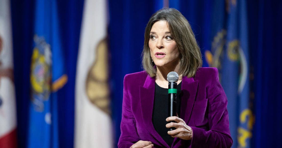 Democratic presidential candidate, author Marianne Williamson addresses the audience at the Environmental Justice Presidential Candidate Forum at South Carolina State University on November 8, 2019 in Orangeburg, South Carolina.