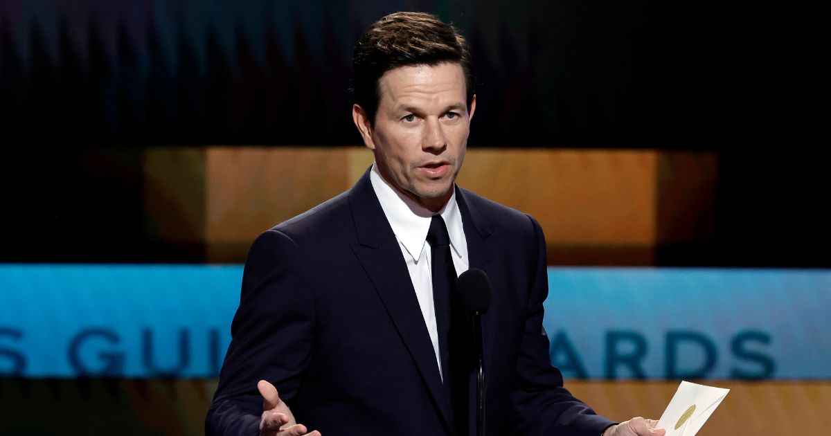 Mark Wahlberg speaks onstage during the 29th Annual Screen Actors Guild Awards at Fairmont Century Plaza on Sunday in Los Angeles.
