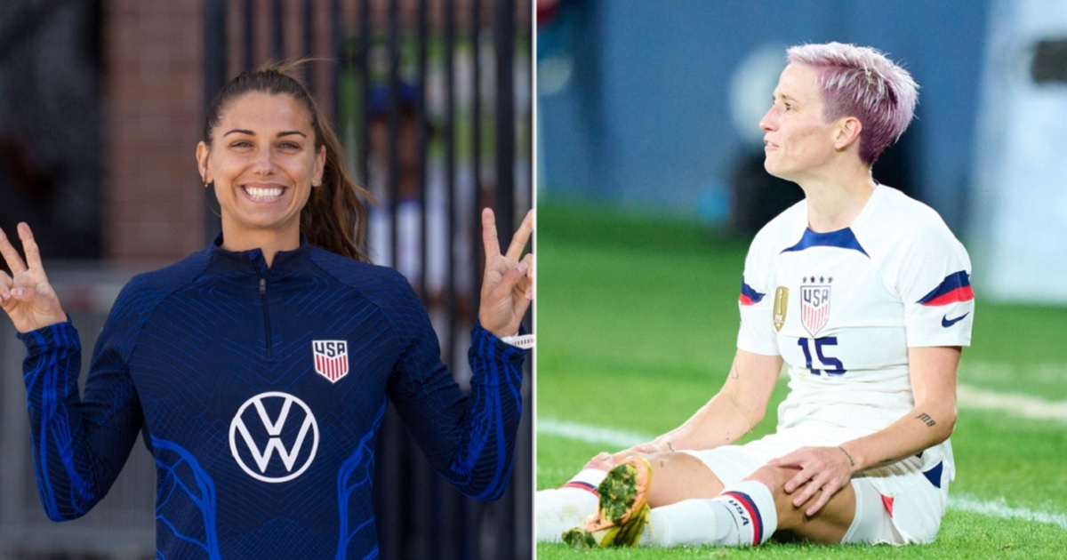 U.S. Women's National Soccer Team's Alex Morgan, left; USNWT's Megan Rapinoe, right.