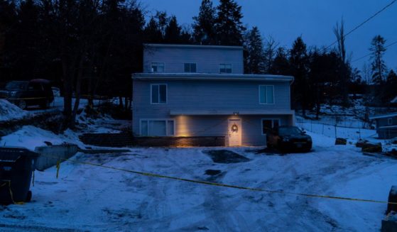 Police tape surrounds a home that was the site of a quadruple murder on January 3, 2023 in Moscow, Idaho.