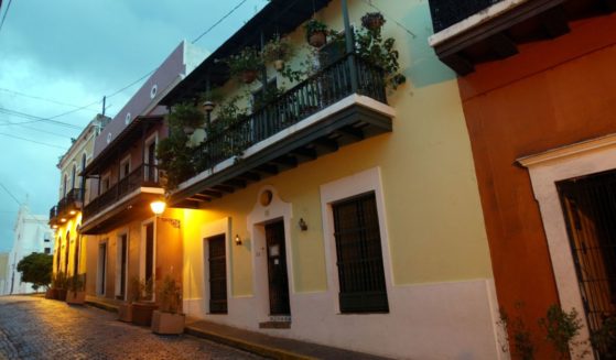 Colorful homes line the cobblestone streets April 26, 2004, in Old San Juan, the original capital city of San Juan, Puerto Rico.