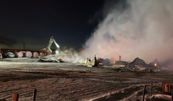 A seafood processing plant burns in the Canadian province of New Brunswick.