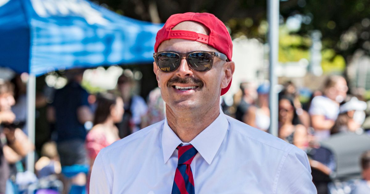 Richard Bailey, mayor of Coronado, California, marches in the city's Independence Day parade on July 4, 2022.