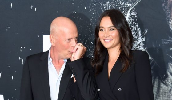 Bruce Willis and Emma Heming at a premiere