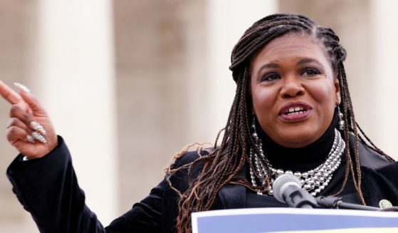 Democratic Rep. Cori Bush speaks as student loan borrowers and advocates gather for the People's Rally To Cancel Student Debt in Washington, D.C., on Feb. 28