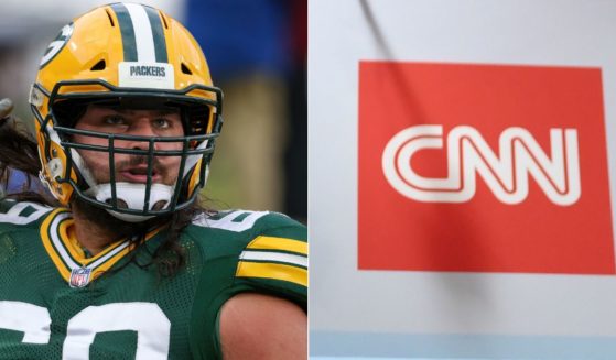 Two times in one week Green Bay Packer offensive tackle David Bakhtiari, left, spoke out against the liberal media, such as CNN, right.