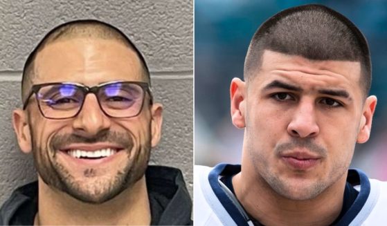 Dennis Hernandez, left, the brother of former New England Patriots tight end Aaron Hernandez, right, was arrested last week.