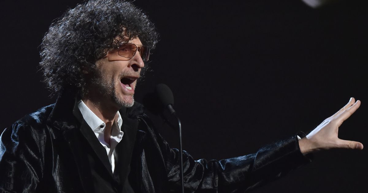 Howard Stern speaks at the Rock & Roll Hall of Fame induction ceremony in Cleveland on April 14, 2018.
