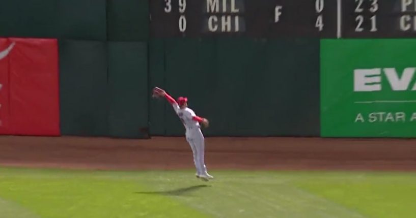 Hunter Renfroe making a catch