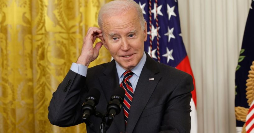 President Joe Biden speaks while hosting the Small Business Administration's Women's Business Summit in the White House on Monday.