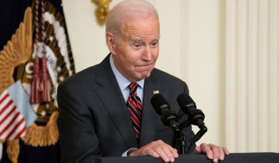 President Joe Biden speaks in the East Room of the White House in Washington on Monday.