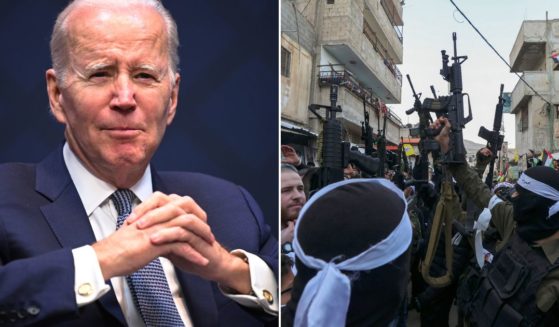 President Joe Biden participates in a meeting on Monday in San Diego, California. Palestinian gunmen rally in the West Bank on Friday.