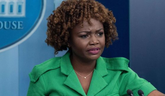 White House press secretary Karine Jean-Pierre makes a face of disgust during the daily press briefing at the White House on Monday.