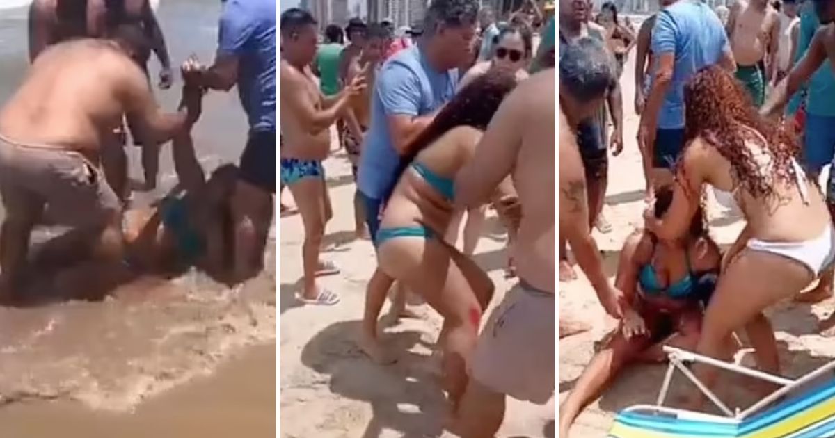 Kaylane Timóteo Freitas being pulled out of the water