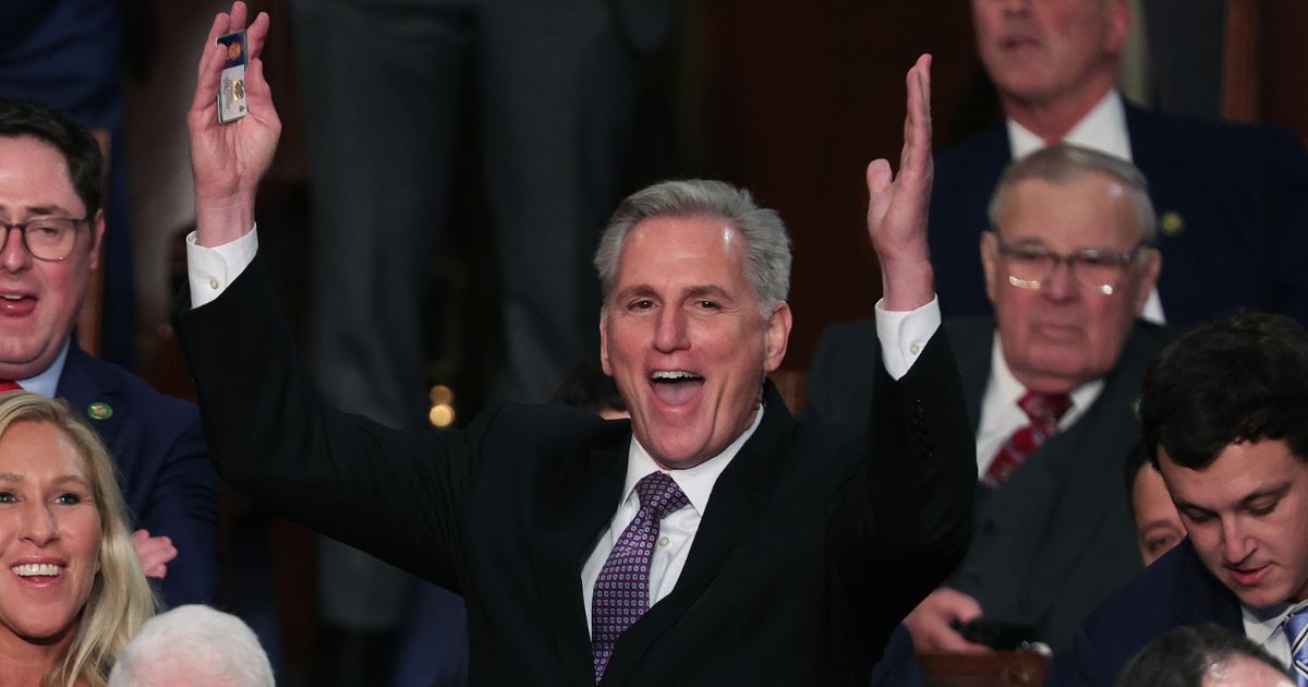 Kevin McCarthy reacts during a vote to adjourn during the voting for speaker of the House in the U.S. Capitol on Jan. 4.