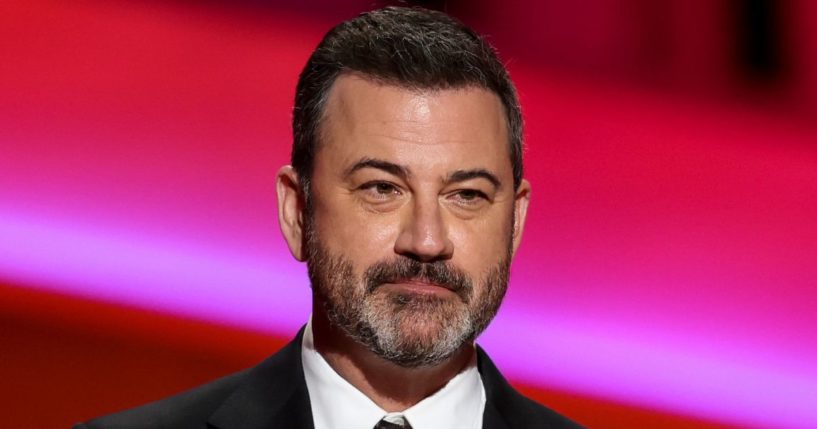 Late-night host Jimmy Kimmel appears on stage during the NFL Honors show at the YouTube Theater in Inglewood, California, on Feb. 10, 2022.
