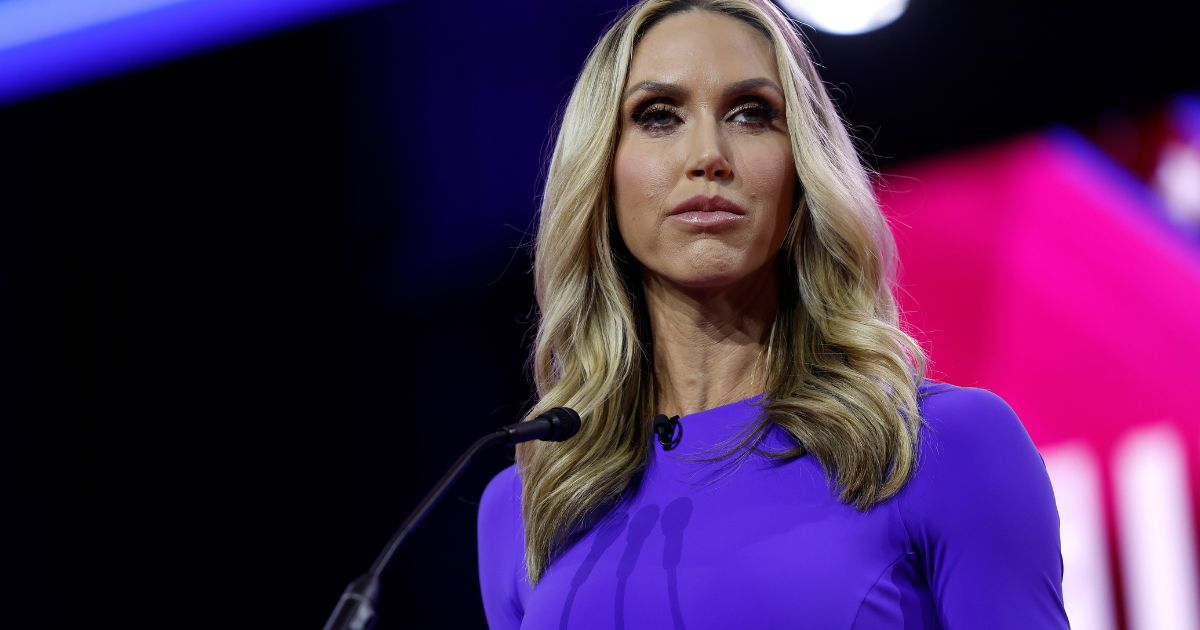 Lara Trump speaks during the annual Conservative Political Action Conference in National Harbor, Maryland, on Friday.