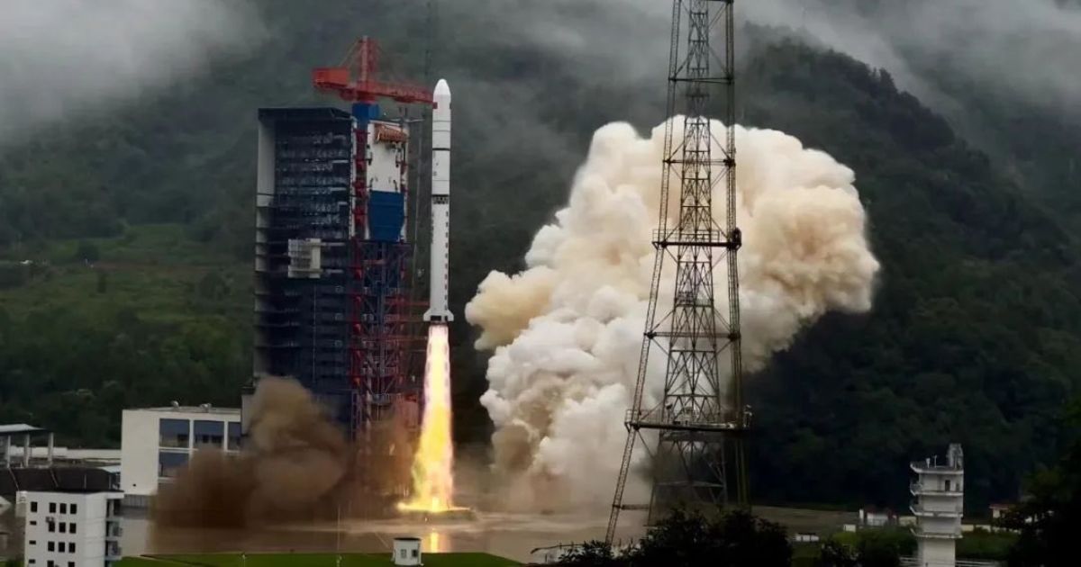 A Chinese Long March 2D rocket launches on a mission to deploy three military satellites in June.