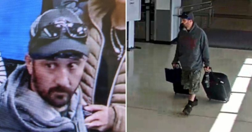 airport surveillance camera images released in an FBI affidavit show