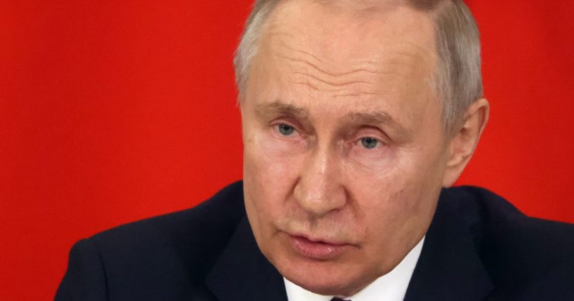 Russian President Vladimir Putin talks on Tuesday in Moscow.