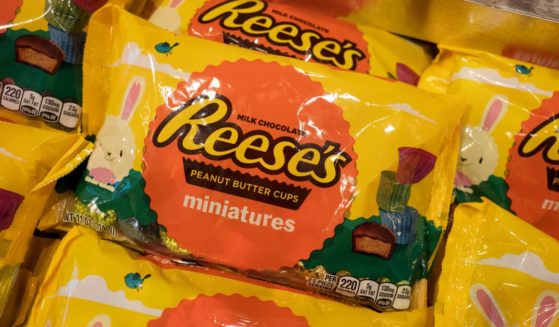 Reese's miniature peanut butter cups on display