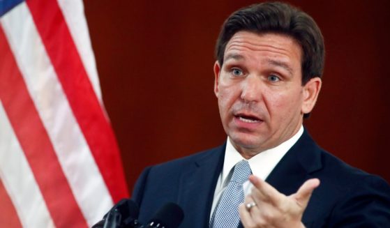 Florida Gov. Ron DeSantis answers questions from the media following his State of the State address at the Capitol in Tallahassee on Wednesday.
