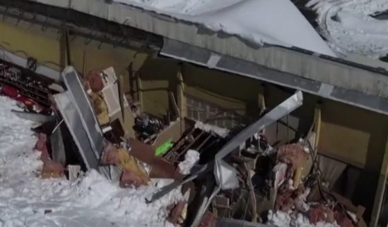 On Thursday, the roof of Goodwin and Son’s Market in Crestline, California, collapsed under the weight of the snow, covering all the food in the town's only grocery store.
