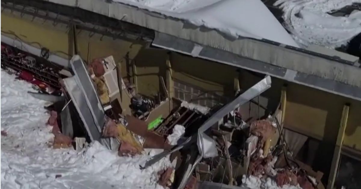 On Thursday, the roof of Goodwin and Son’s Market in Crestline, California, collapsed under the weight of the snow, covering all the food in the town's only grocery store.