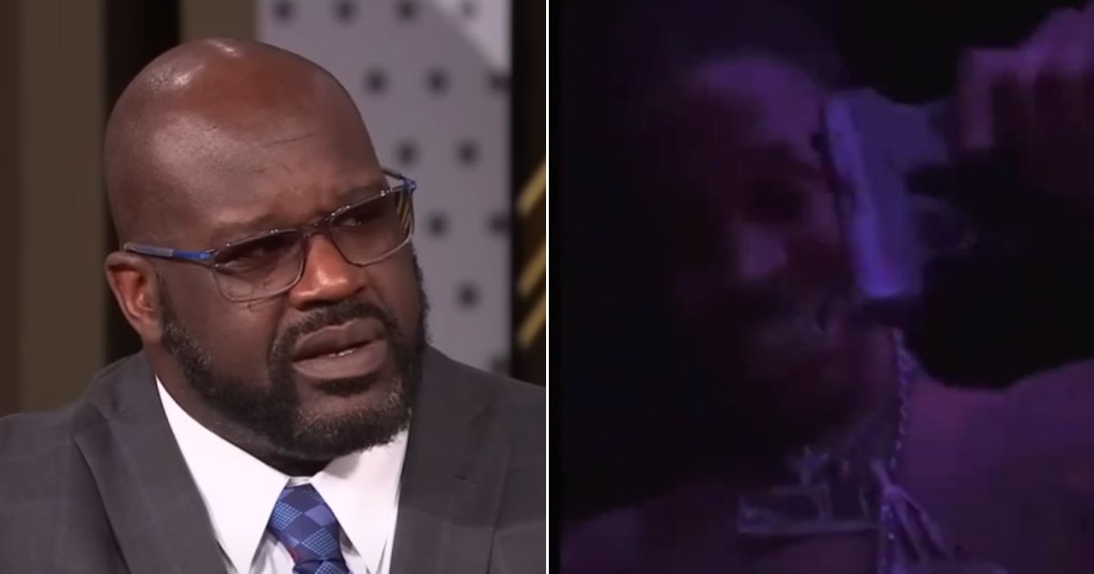 NBA legend Shaquille O'Neal, left, talks about Memphis guard Ja Morant, right, on "NBA on TNT."