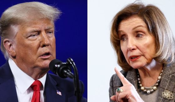 Former House Speaker Nancy Pelosi, right, was criticized for her comments about the indictment of former President Donald Trump, left.