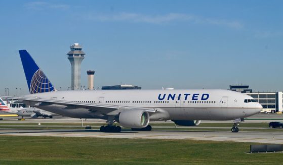 A United Airlines Boeing 767 plane is sitting at a Chicago O'Hare International Airport on Oct. 11, 2020.