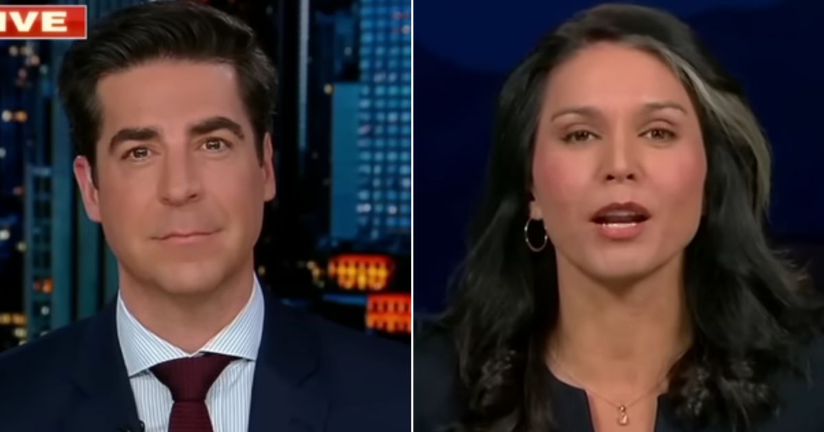 Tulsi Gabbard, right, told Fox News' Jesse Watters that she left the Democratic Party for placing identity politics over character.