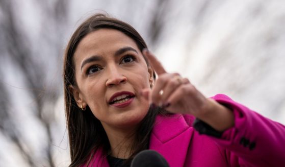 Rep. Alexandria Ocasio-Cortez (D-NY) speaks during a news conference with Democratic lawmakers about the Biden administrations border politics, outside the U.S. Capitol on Jan 26 in Washington, D.C.