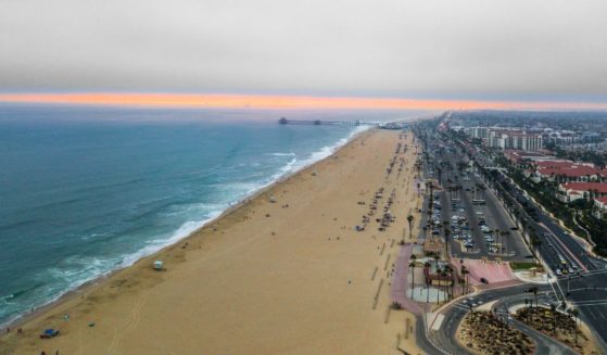 The above stock image is of Huntington Beach, California.