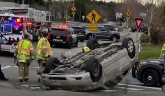 This YouTube screen shot shows the accident in which two teenage heroes saved an infant.
