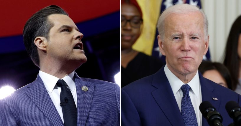 Rep. Matt Gaetz speaks about the allegations regarding President Joe Biden.