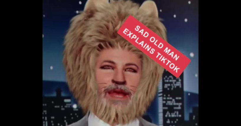 This YouTube screen shot shows Jimmy Kimmel mocking critics of TikTok.