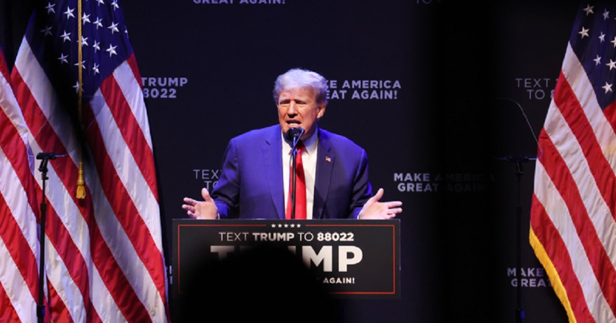 Former President Donald Trump speaks at the Adler Theatre on March 13, 2023 in Davenport, Iowa, March 13.
