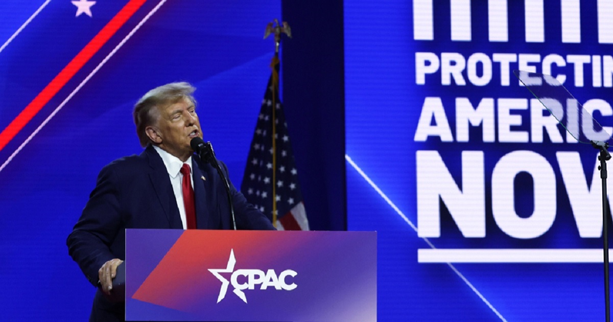 Former President Donald Trump addresses the Conservative Political Action Conference March 4 in National Harbor, Maryland.